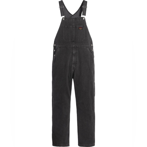 Levi's Relaxed Straight Red Tab Overalls Faded Black XL NWT - Picture 1 of 10